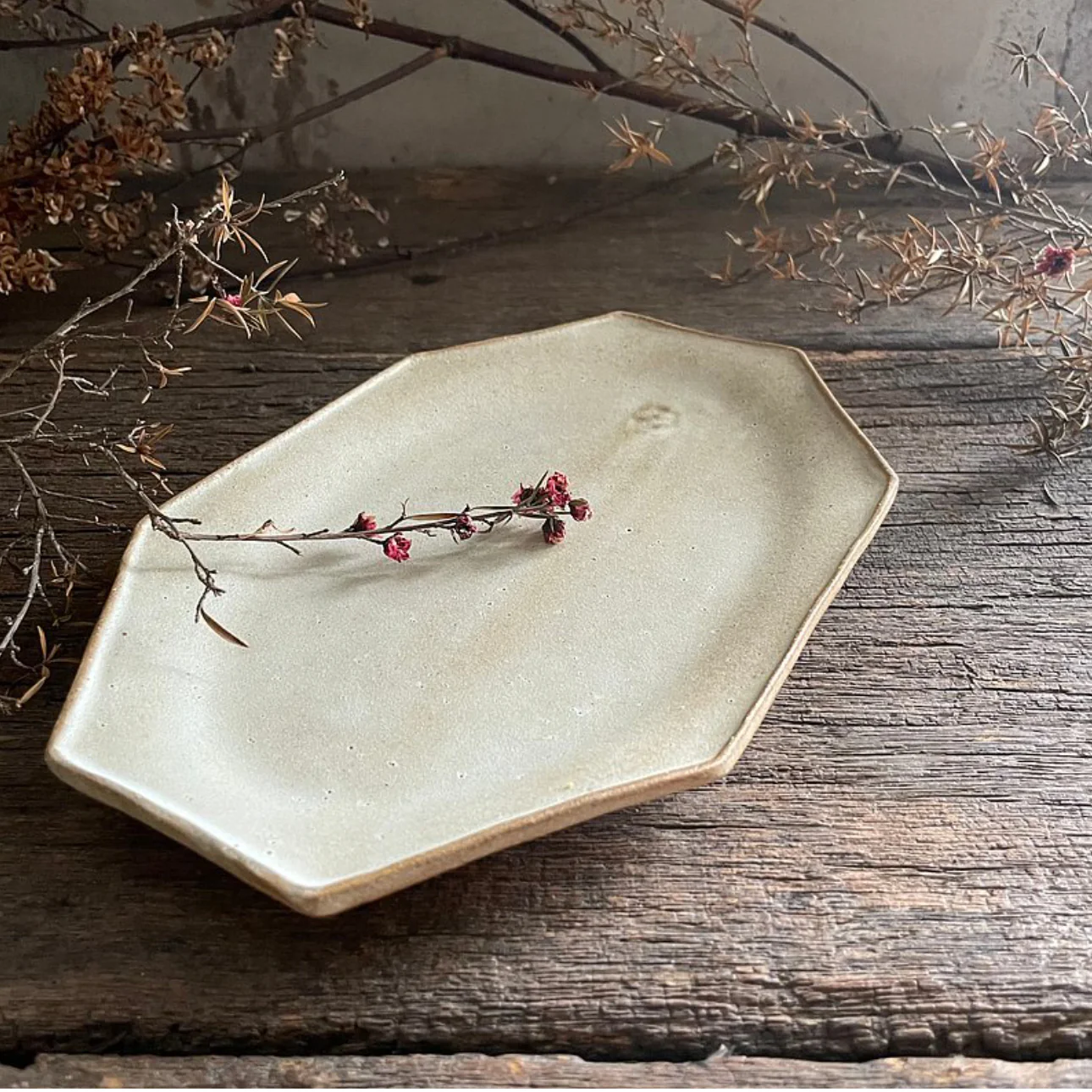 Rusty Octagon Plate in Silver White - Image 3